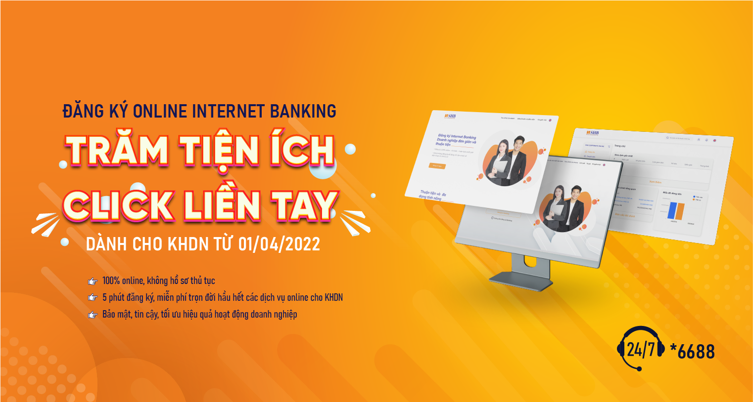 SHB miễn phí cho khách hàng doanh nghiệp đăng ký Internet Banking trực tuyến - Ngân hàng SHB